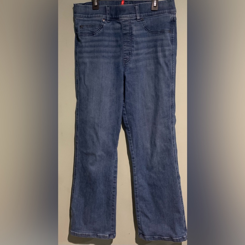 SPANX Medium Wash Flare Jeans Wide Leg